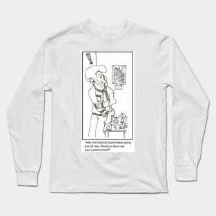 Funny Electricity board Cartoon. Long Sleeve T-Shirt